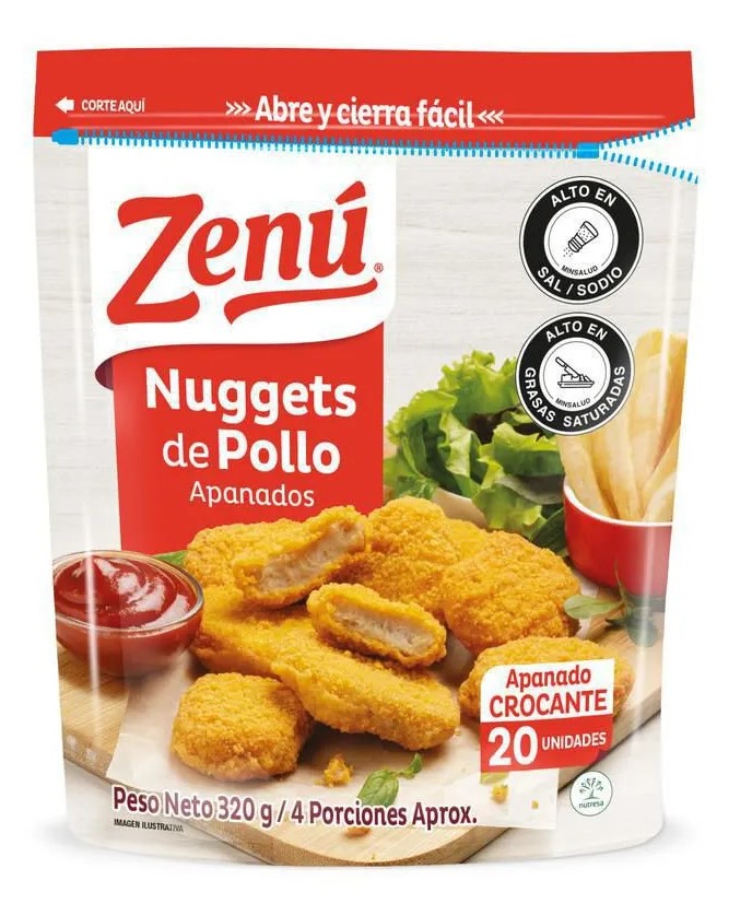 Nuggets Zenú 320 grs pollo apanado y queso